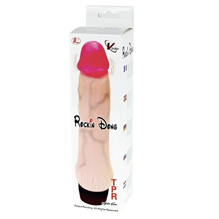 Baile rockin dong penis cyber skin iii tpr dildo in rosa und hautfarben in weißer verpackung box