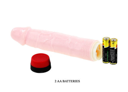 Rosa silikon erwachsenen spielzeug rockin dong penis cyber skin iii mit rotem und schwarzem deckel für zwei aa batterien