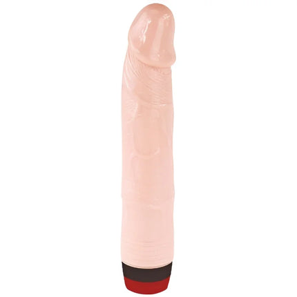 Rosa silikon vibrator in phallusform mit schwarzem und rotem sockel baile rockin dong penis cyber skin iii