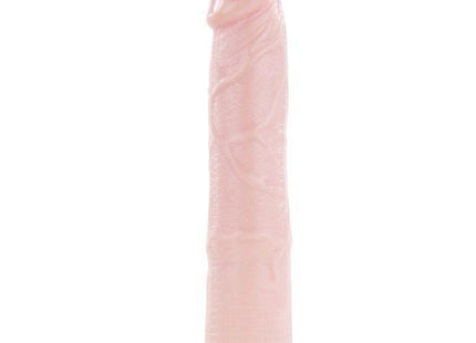 Rosafarbener silikonvibrator dildo mit schwarzem und rotem griffbasis von baile rockin dong penis cyber skin iii