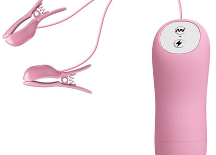 Pink silikon-fernbediente klemmen mit vibration und elektroschock inklusive passender steuerungseinheit von baile