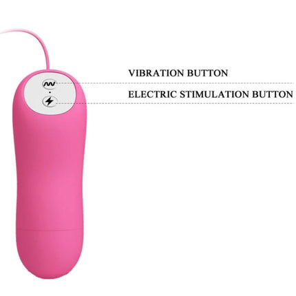 Rosa silikon elektroreizgerät mit vibration und elektroschock knöpfen von baile romantische wellenpizzen