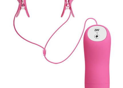 Pink silikon brustwarzenklemmen mit fernbedienung fuchsia elektroschock und vibration von baile