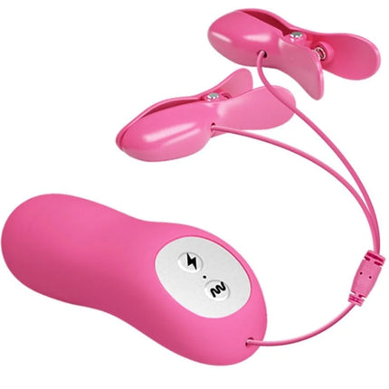 Pinkes silikon ferngesteuertes klitorisstimulator set mit zwei passenden clip befestigungen von BAILE
