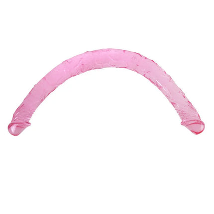 Rosa durchsichtiger silikon doppeldildo mit zwei enden baile rosa doppeldong 44,5 cm