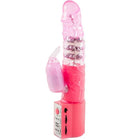 Rosa transparentes plastik vibrierendes hasen spielzeug mit rotem basis und steuerung baile rosa kaninchen-rotator mit superstimulator