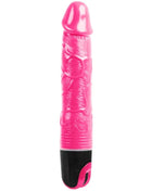 Rosa und schwarzer baile multispeedvibrator mit strukturierter glänzender oberfläche und vibrationsfunktion