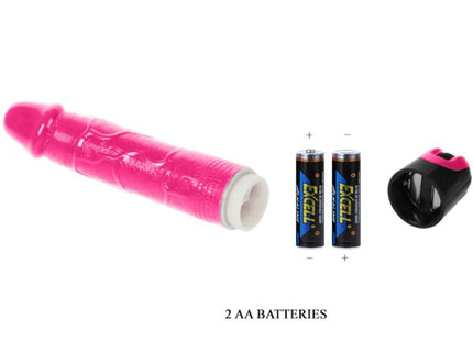 Rosa multispeed vibrator aus silikon mit strukturierter oberfläche schwarzer kappe und aa batterien von BAILE