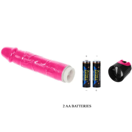 Rosa multispeed vibrator aus silikon mit strukturierter oberfläche schwarzer kappe und aa batterien von BAILE