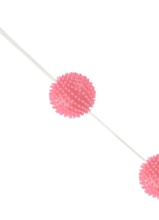 Rosa strukturierte massagebälle 3,6 cm auf klarem plastikstab für tiefes vergnügen von BAILE