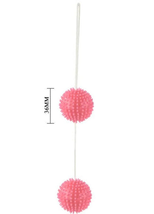 Rosa strukturierte massagekugel 3.6 cm mit texturierter oberfläche und weißer schnur von baile