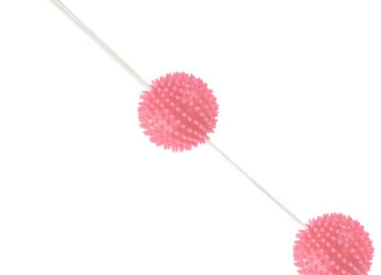 Rosa strukturierte massagebälle 3,6 cm auf klarem plastikstab für tiefes vergnügen von BAILE