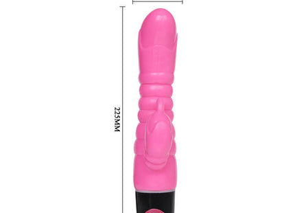 Pink und schwarzer silikonvibrator mit gerippter oberfläche baile rosa vibrator 22 5 cm