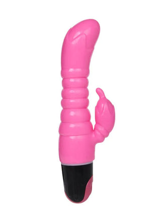 Rosa silikon vibrator in hasenform mit schwarzer basis BAILE rosa vibrator 22,5 cm