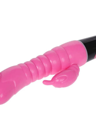 Pink silikon vibrierender baile rosa vibrator 22,5 cm mit schwarzem griff und kleinem klitorisstimulator