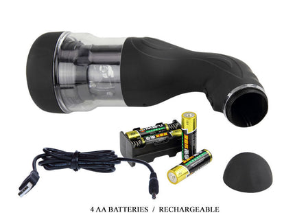 Baile rotation lover automatischer masturbator schwarz transparent ergonomisch mit klarem gehäuse und ladezubehör