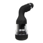 Schwarzer silikon und klarer kunststoff masturbator mit silbernem ring baile rotation lover automatisch 5v