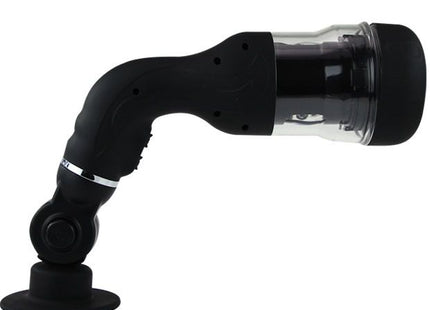 Schwarzer ergonomischer automatischer masturbator baile rotation lover mit transparentem zylinder und saugnapfbasis