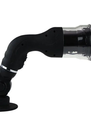 Schwarzer ergonomischer automatischer masturbator baile rotation lover mit transparentem zylinder und saugnapfbasis