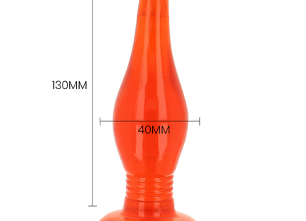 Vibranter oranger glatter plastanalstecker baile roter soft touch mit konischem design und abgespreizter basis 14,2 cm