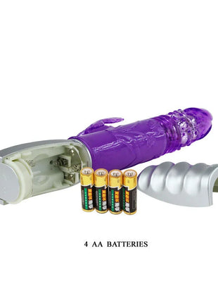 Lila transparente silikonvibrator baile schmetterlings tulpe mit silberner metallbasis und ladestation