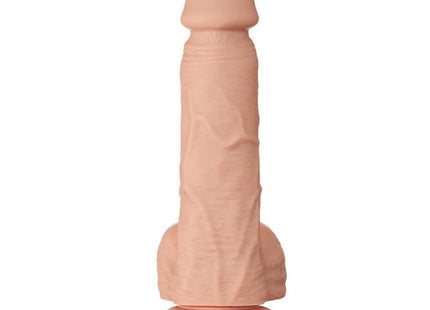 Peachfarbener silikon dildo bahamut von baile mit realistischer struktur und rundem sockel 21,8 cm lang