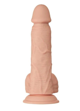Peachfarbener silikon dildo bahamut von baile mit realistischer struktur und rundem sockel 21,8 cm lang