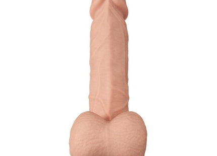 Leichter pfirsichfarbener silikon-dildo bahamut flexibel 21,8 cm mit realistischer textur und abgerundetem grundstück