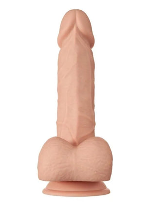 Leichter pfirsichfarbener silikon-dildo bahamut flexibel 21,8 cm mit realistischer textur und abgerundetem grundstück