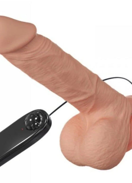Beiger silikon vibrator bahamut 21,8 cm mit schwarzer fernbedienung von BAILE für natürliche beziehungen