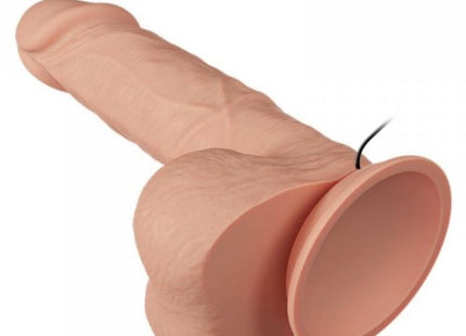 Pinkfarbener silikon vibrator mit saugnapfbasis und sichtbarem kabel von baile bahamut vibration 21 8 cm
