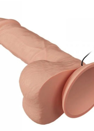 Pinkfarbener silikon vibrator mit saugnapfbasis und sichtbarem kabel von baile bahamut vibration 21 8 cm