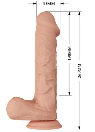 Baile schöne begegnung berqrisi vibration 26 cm silikon dildo in pfirsichfarbe mit realistischen rillen und rundem sockel