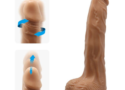 Tanfarbener realistischer silikon dildo baile schöne begegnung bodach mit vibration rotation und strukturierter oberfläche