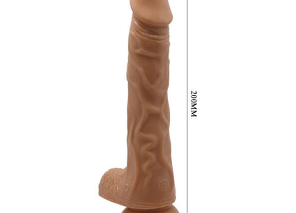 Tanfarbener silikon-dildo 200mm mit strukturierter oberfläche und rundem sockel von BAILE schöne begegnung