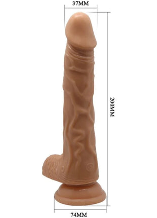Tanfarbener silikon-dildo 200mm mit strukturierter oberfläche und rundem sockel von BAILE schöne begegnung
