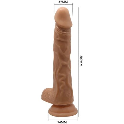 Tanfarbener silikon-dildo 200mm mit strukturierter oberfläche und rundem sockel von BAILE schöne begegnung