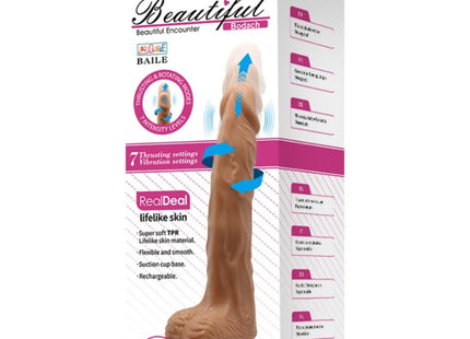 Brauner lebensnaher TPR vibrator mit saugnapfbasis und 7 stufen schubfunktion aus Baile schöne begegnung Bodach