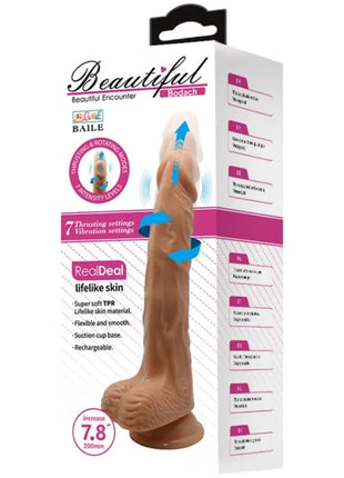 Brauner lebensnaher TPR vibrator mit saugnapfbasis und 7 stufen schubfunktion aus Baile schöne begegnung Bodach