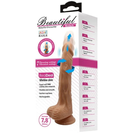Brauner lebensnaher TPR vibrator mit saugnapfbasis und 7 stufen schubfunktion aus Baile schöne begegnung Bodach