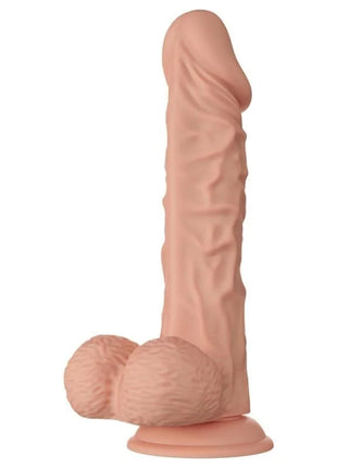 Peachfarbener silikon dildo mit realistischer struktur und abgerundetem boden 24 cm von Baile Schöne Begegnung