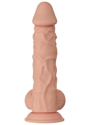 Pink silikon dildo mit strukturierter oberfläche und abgerundetem boden 24 cm flexibel und realistisch