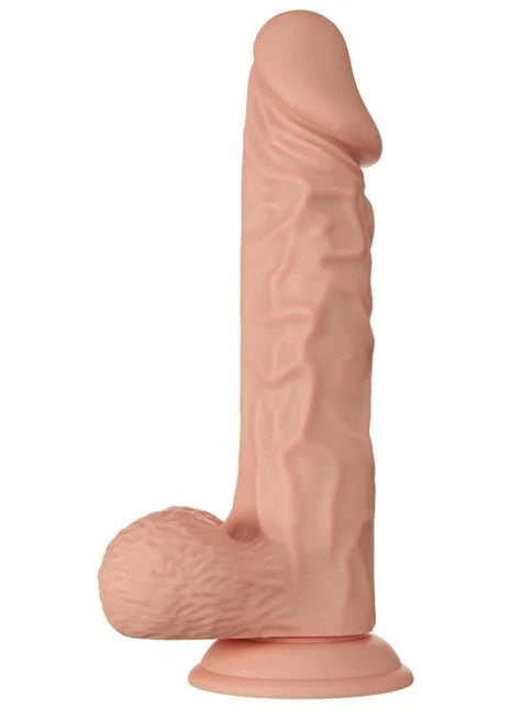 Peachfarbener silikon dildo mit realistischer struktur und abgerundetem boden von baile schöne begegnung buraq 24 cm