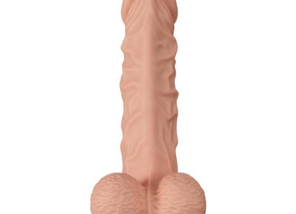 Pinkfarbener silikon realistischer dildo von baile mit texturierter oberfläche und abgerundetem sockel 24 cm
