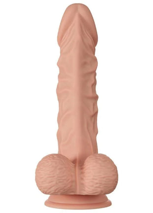 Pinkfarbener silikon realistischer dildo von baile mit texturierter oberfläche und abgerundetem sockel 24 cm
