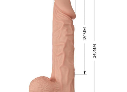 Peach-farbener silikon dildo buraq 24 cm mit realistischer struktur und rundem grundstück von baile