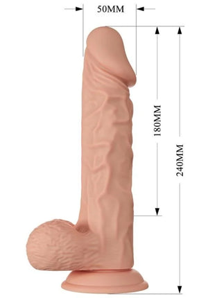 Peach-farbener silikon dildo buraq 24 cm mit realistischer struktur und rundem grundstück von baile