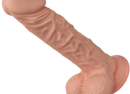 Beiger silikon realistischer dildo 24 cm mit texturierter oberfläche und abgerundetem boden von baile