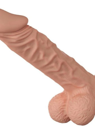Beiger silikon realistischer dildo 24 cm mit texturierter oberfläche und abgerundetem boden von baile