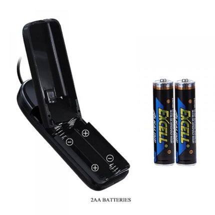 Schwarzes kunststoffakku-ladegerät mit zwei fächern für aa-batterien zum aufladen im produkt buraq vibration 24 cm natürlich